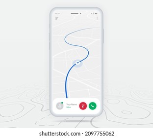 Map GPS navigation ux ui concept, Smartphone map application  destination point on screen, App search map navigate, Technology map, City navigation maps, delivery rider, street, track, location vector