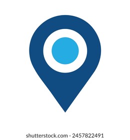 Map GPS navigator pin checking blue color on white background. Vector illustration isolated