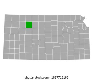 Map of Graham in Kansas on white