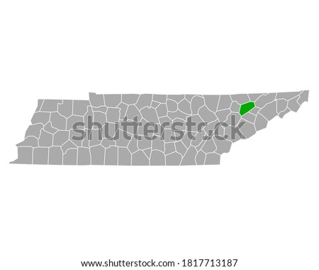 Map of Grainger in Tennessee on white