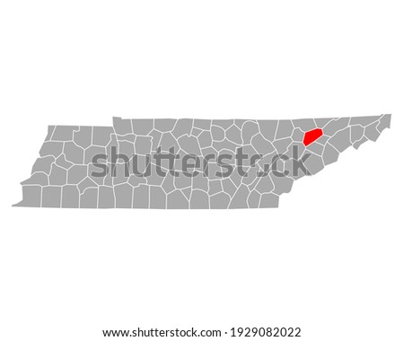 Map of Grainger in Tennessee on white