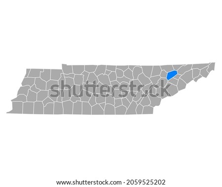 Map of Grainger in Tennessee on white