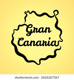 Mapa de Gran Canaria - forma e nome em uma linha