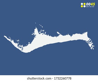 Map of Grand Bahama vector on blue