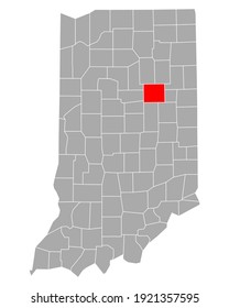 Map of Grant in Indiana on white