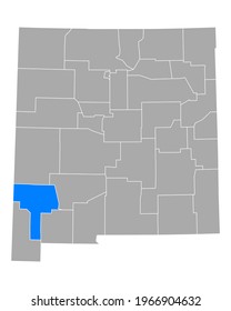 Map of Grant in New Mexico on white