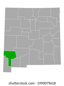 Map of Grant in New Mexico on white