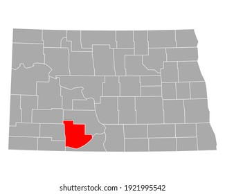 Map of Grant in North Dakota on white