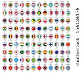 Map gray marker with flags. Country: European union, Argentina, Finland, Denmark, France, Austria, Switzerland, Greece, India, China, United Kingdom, Sweden, Usa, Italy, Ireland and many other. 108pcs