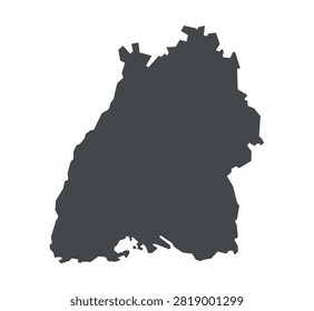 Baden-Württemberg Map Gray Solid Vector Illustration of German State