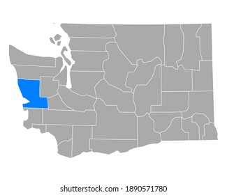 Map of Grays Harbor in Washington on white