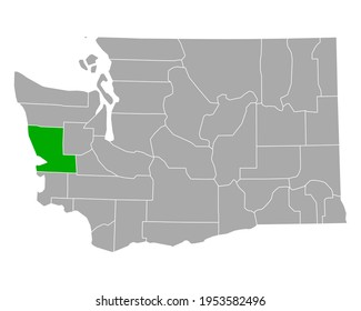 Map of Grays Harbor in Washington on white