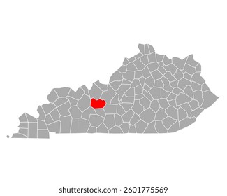 Map of Grayson in Kentucky on white