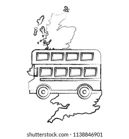 map great britain with bus icon