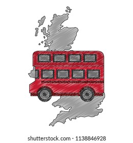 map great britain with bus icon