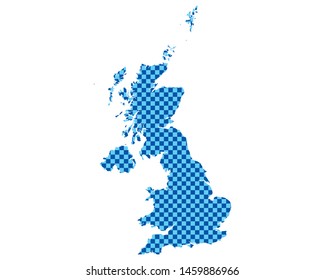 Map of Great Britain in checkerboard pattern