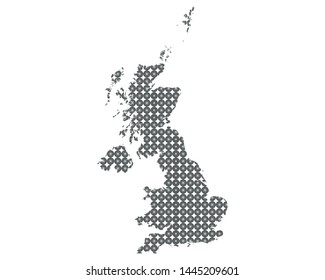Map of Great Britain in circles