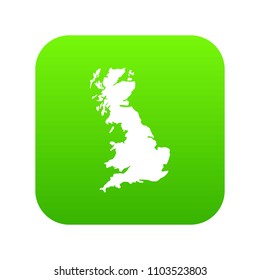 Map of Great Britain icon digital green for any design isolated on white vector illustration