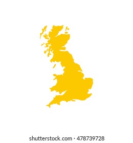 Map of Great Britain icon in flat style isolated on white background. State symbol vector illustration