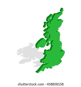 Map of Great Britain icon in isometric 3d style isolated on white background. Country symbol