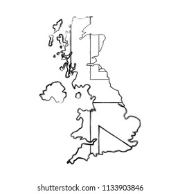 map great britain isolated icon