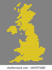 Map of Great Britain on grey
