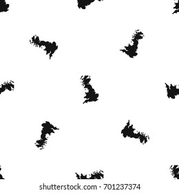 Map of Great Britain pattern repeat seamless in black color for any design. Vector geometric illustration