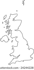 Map of Great Britain. UK map, vector illustration