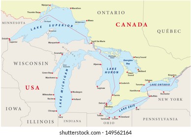 map of great lakes