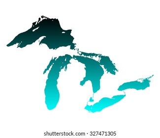 Map of Great Lakes