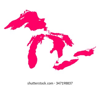 Map of Great Lakes