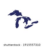 Map of Great Lakes. Vector. silhouette