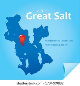 map of Great Salt lake vector illustration