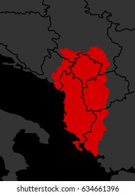 Map of Greater Albania. Vector illustration.