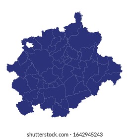 map of Greater Belo Horizonte is Metropolitan area of Brazil with borders of the municipalities