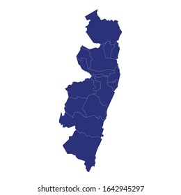 map of Greater Recife is Metropolitan area of Brazil with borders of the municipalities