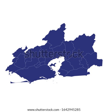 map of Greater Rio de Janeiro is Metropolitan area of Brazil with borders of the municipalities