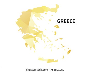 Map Greece country polygon. Icon symbol isolated on white background. Vector illustration.