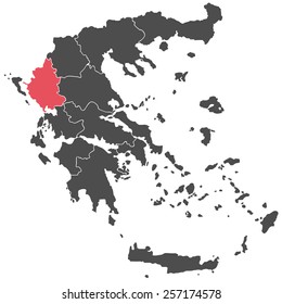 map of greece fuchsia