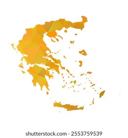 Map of Greece - Gold Polygonal Design For Your. Vector illustration eps 10.