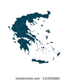 Map of Greece - High detailed on white background. Abstract design vector illustration eps 10.