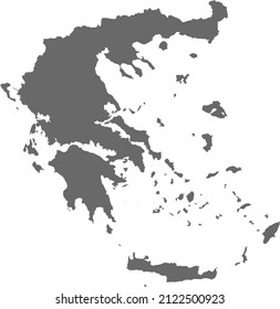 Map of Greece. High res (300dpi). Highly detailed border representation. Web mercator projection. Scalable vector graphic. For web and print use. Border and fill colors can be changed in eps format.