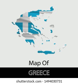 Map of Greece, isolated on gray background. Vector illustration
