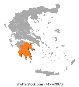 Map - Greece, Peloponnese 