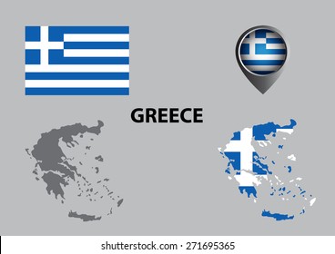 Map of Greece and symbol