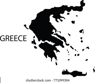 Map of Greece vector black on white background