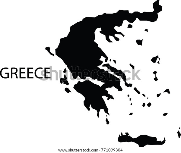 Map Greece Vector Black On White Stock Vector (Royalty Free) 771099304