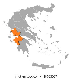 Map - Greece, West Greece