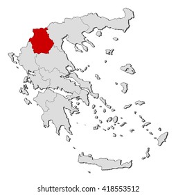 Map - Greece, West Macedonia