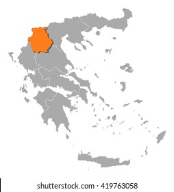 Map - Greece, West Macedonia